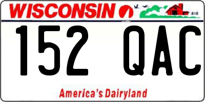 WI license plate 152QAC