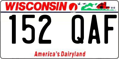 WI license plate 152QAF