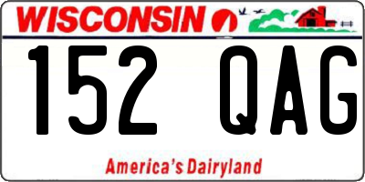 WI license plate 152QAG