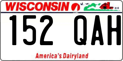 WI license plate 152QAH