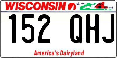 WI license plate 152QHJ