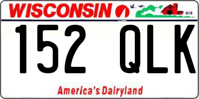 WI license plate 152QLK
