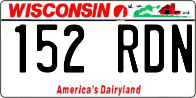 WI license plate 152RDN