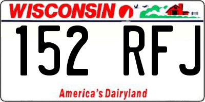 WI license plate 152RFJ