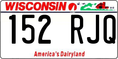 WI license plate 152RJQ