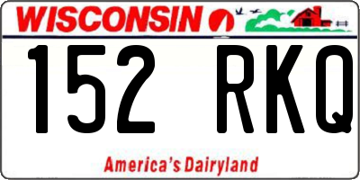 WI license plate 152RKQ