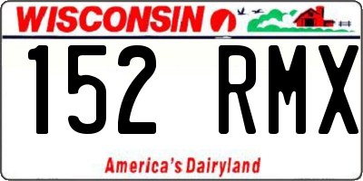 WI license plate 152RMX