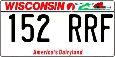 WI license plate 152RRF