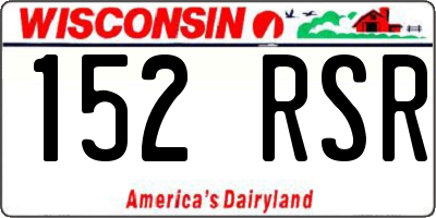 WI license plate 152RSR
