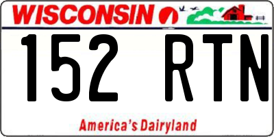 WI license plate 152RTN
