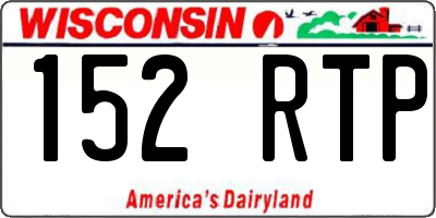 WI license plate 152RTP