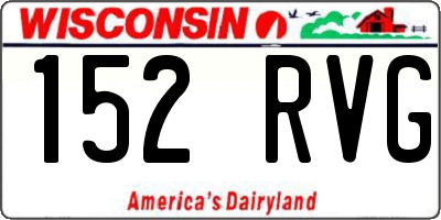 WI license plate 152RVG