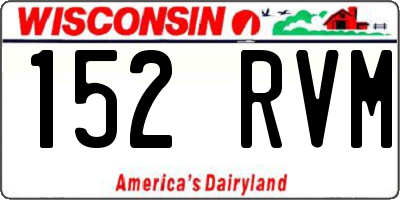 WI license plate 152RVM