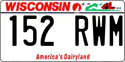 WI license plate 152RWM