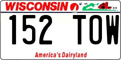 WI license plate 152TOW