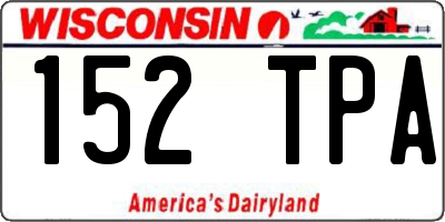 WI license plate 152TPA