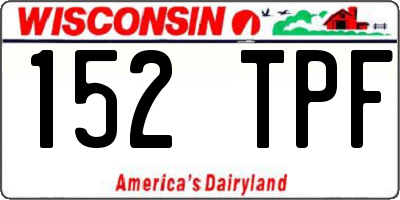 WI license plate 152TPF