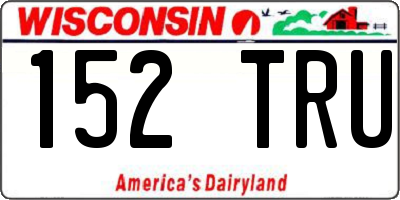 WI license plate 152TRU