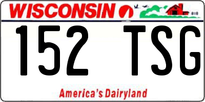 WI license plate 152TSG