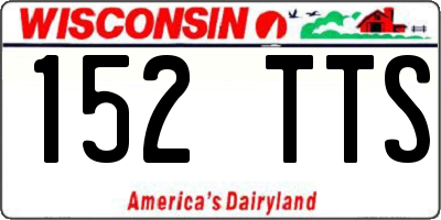 WI license plate 152TTS