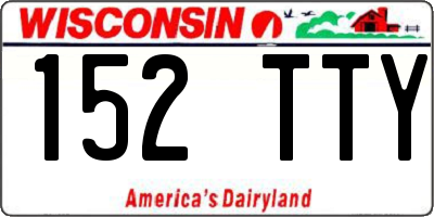 WI license plate 152TTY