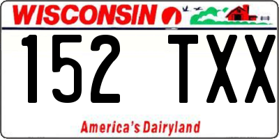 WI license plate 152TXX