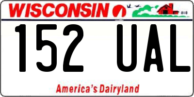 WI license plate 152UAL