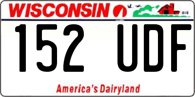 WI license plate 152UDF