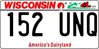 WI license plate 152UNQ