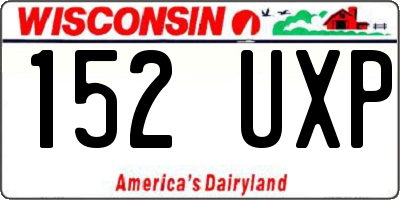 WI license plate 152UXP