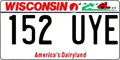 WI license plate 152UYE