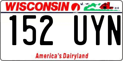 WI license plate 152UYN