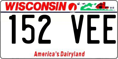 WI license plate 152VEE