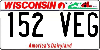 WI license plate 152VEG