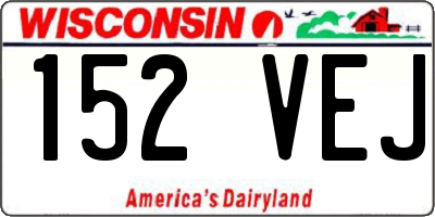 WI license plate 152VEJ