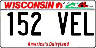 WI license plate 152VEL