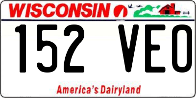 WI license plate 152VEO