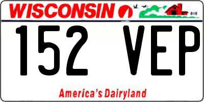 WI license plate 152VEP