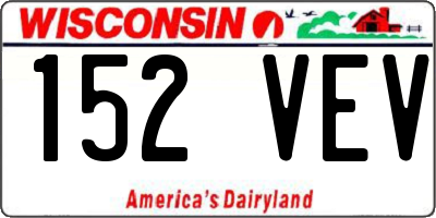 WI license plate 152VEV