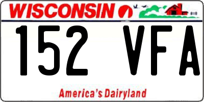 WI license plate 152VFA