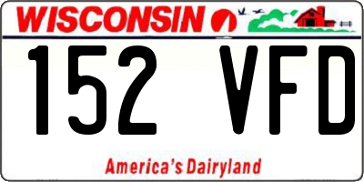 WI license plate 152VFD