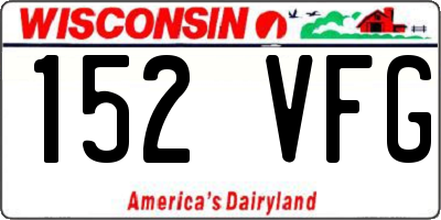 WI license plate 152VFG