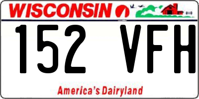 WI license plate 152VFH