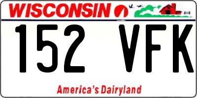 WI license plate 152VFK