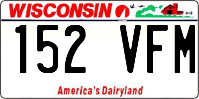 WI license plate 152VFM