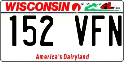 WI license plate 152VFN