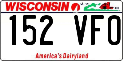 WI license plate 152VFO