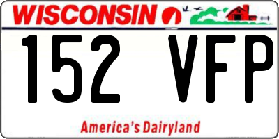 WI license plate 152VFP