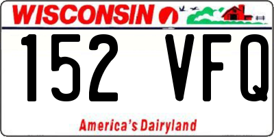 WI license plate 152VFQ