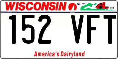 WI license plate 152VFT